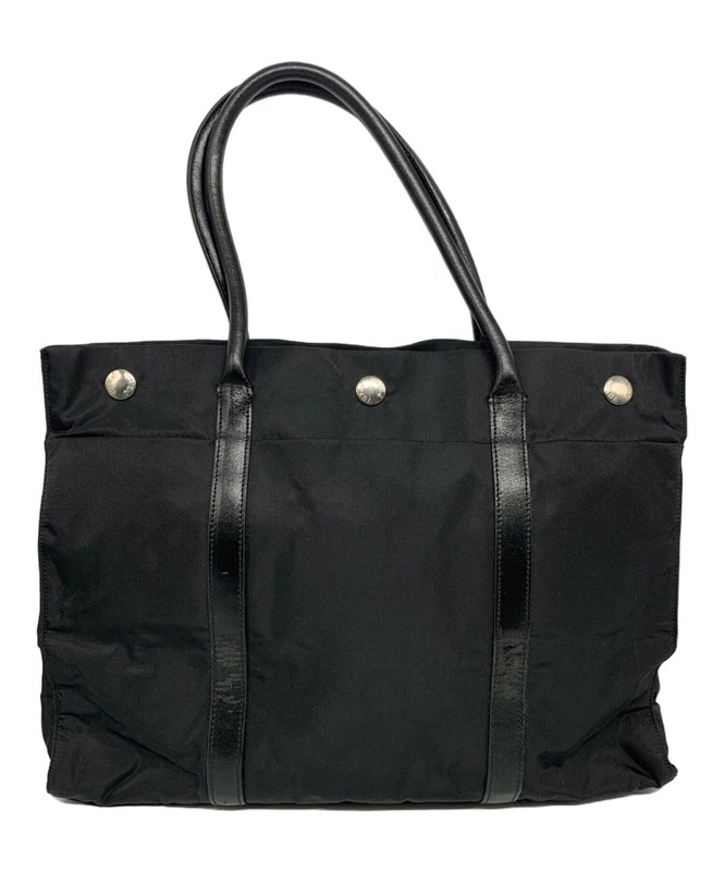 PRADA TESSUTO TREND Black Nylon Tote Bag Italy B9871 Exterior Pockets Auth