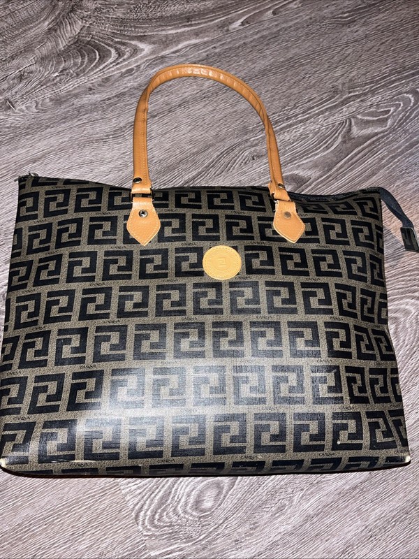 Carina Collection Greek Key Pattern Purse Tote Large Fantastic