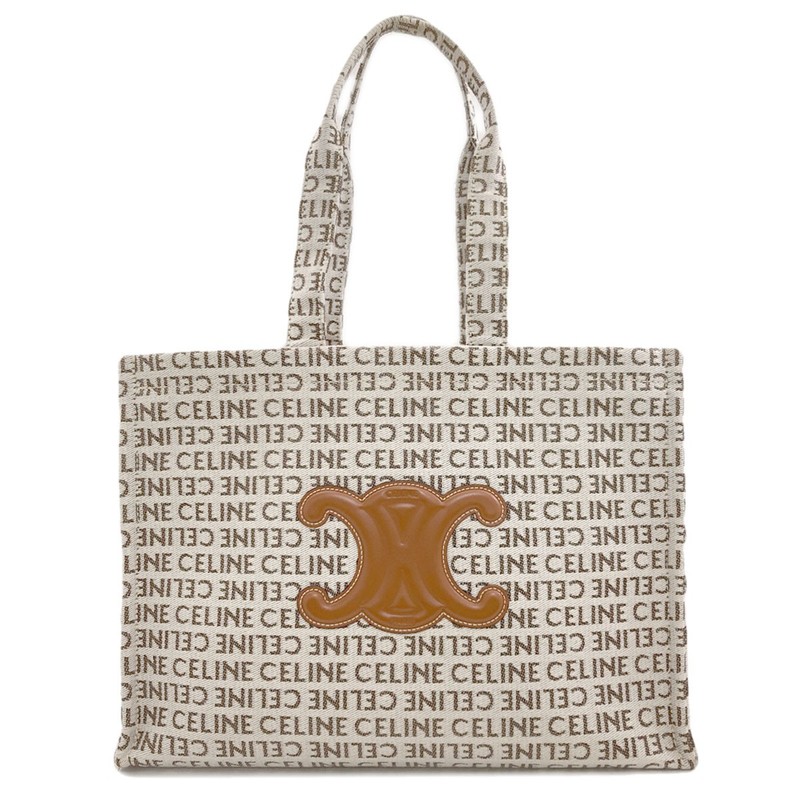 CELINE Cabas Thais Large Triomphe Tote Bag Canvas Ladies [Used]