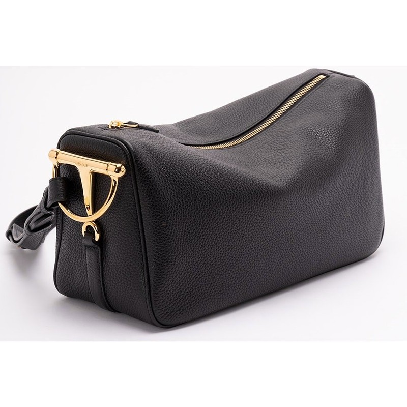 NEW GUCCI $2900 HALF HORSEBIT MEDIUM BLACK LEATHER SHOULDER BAG PURSE AUTHENTIC! gallery
