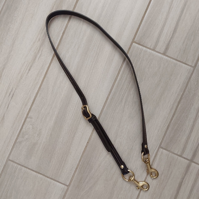 Adjustible Black Faux Leather 1/2 in Crossbody Replacement Strap. Size 30-51 in gallery