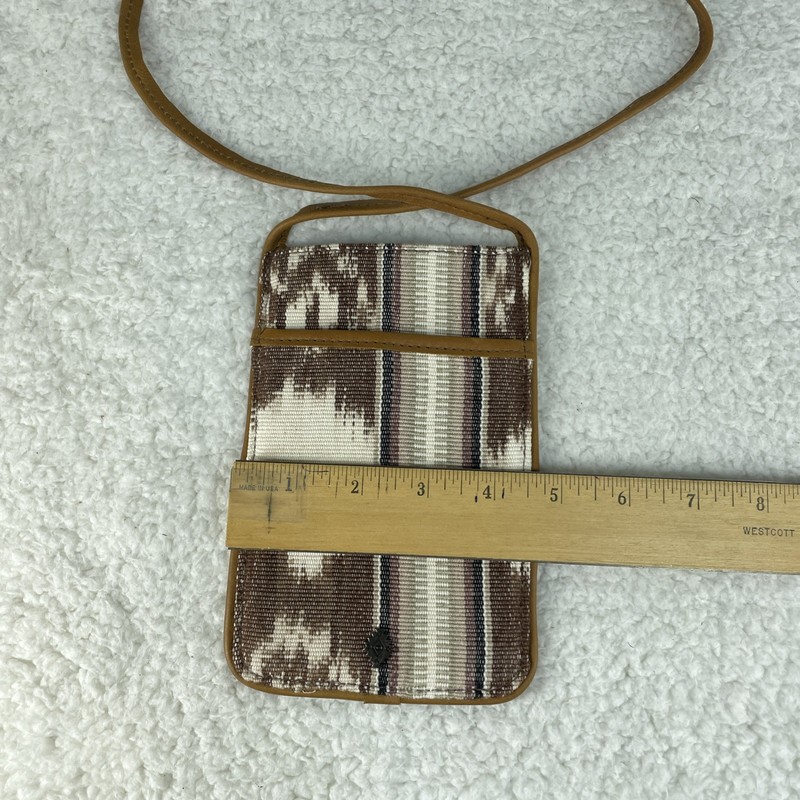 Nena & Co. Small Crossbody Bag Handmade Phone Leather Huipile Print EXCELLENT gallery