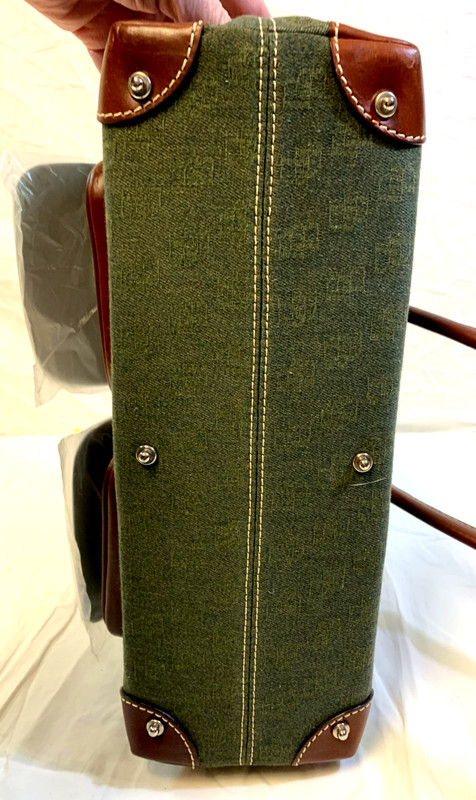 DOONEY BOURKE ~ Signature Double Pocket Tote HP65C HT Hunter Colored Fabric NWT gallery