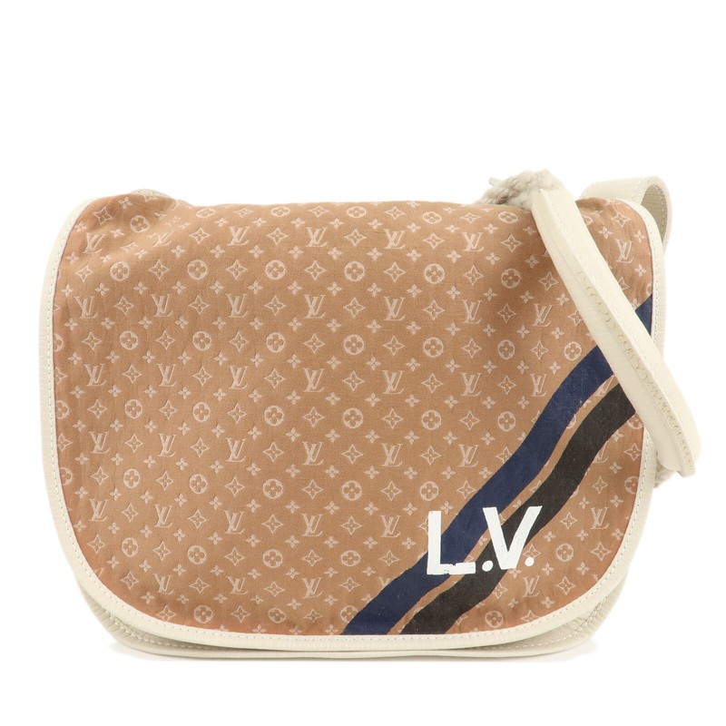 Louis Vuitton Monogram Mini Initial Aman Beige White M40020 Auth Used
