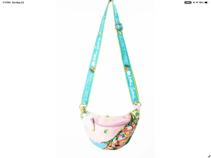 Antica Sartoria Aqua White Adjustable Strap Pouch Bag Beach Nwt