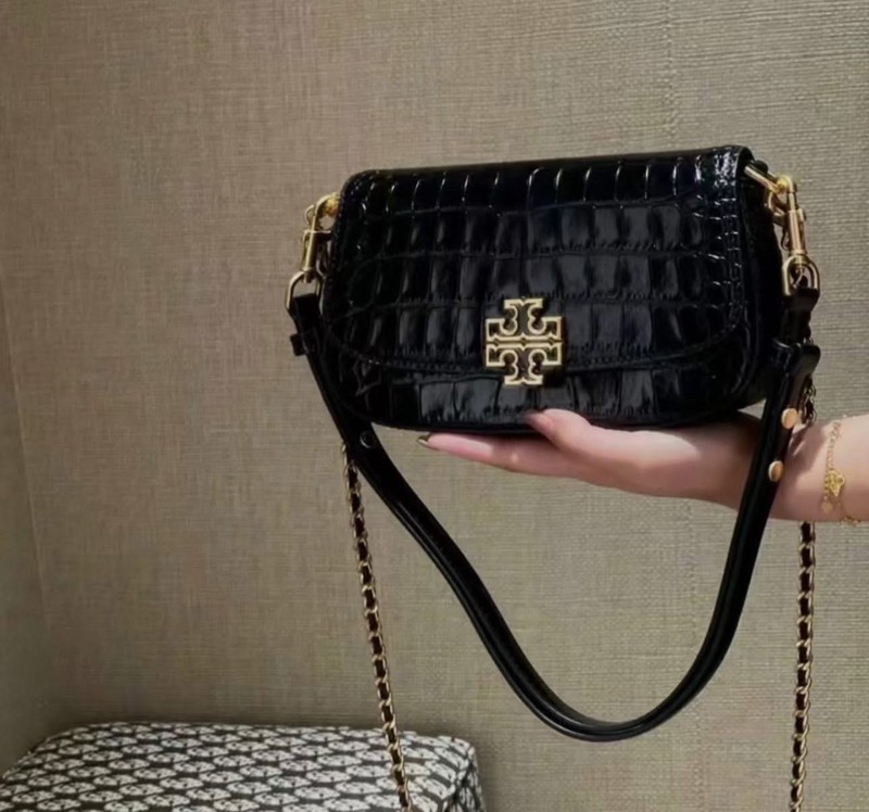 NWT ~ Tory Burch Britten CROC. EMBOSSED Convertible Crossbody ~ org 625$ 141015 gallery