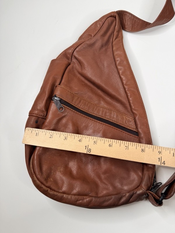 AMERI BAG HEALTHY BACK BAG w/ SHOULDER STRAP leather Brown sling gallery