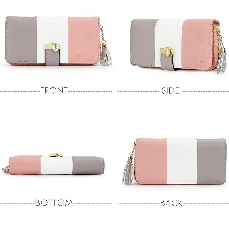 Women's Large Capacity Zipper Wallet PU leather 9 Card Holder Purse Chic Style gallery