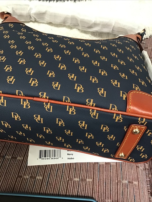 New Dooney & Bourke Gretta Hobo in Navy signature gallery