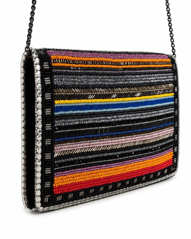 Mary Frances Beaded Clutch Crossbody Purse Authentic COA Extra Beads