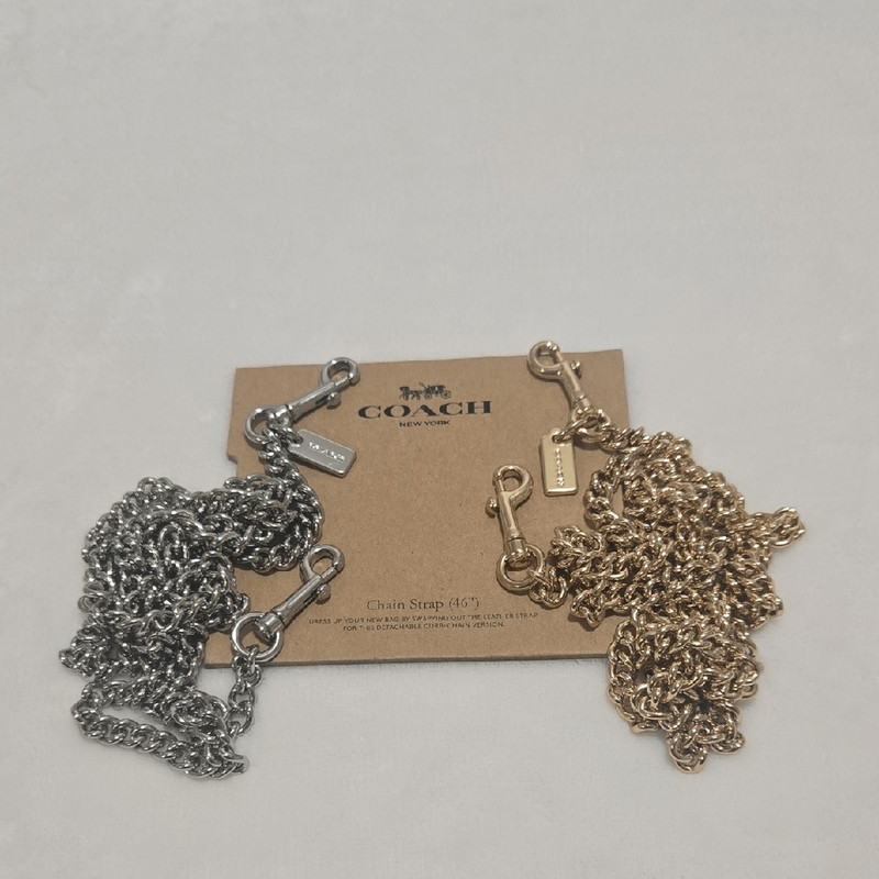 Coach 46″ Chain Strap Set in Silver & Gold