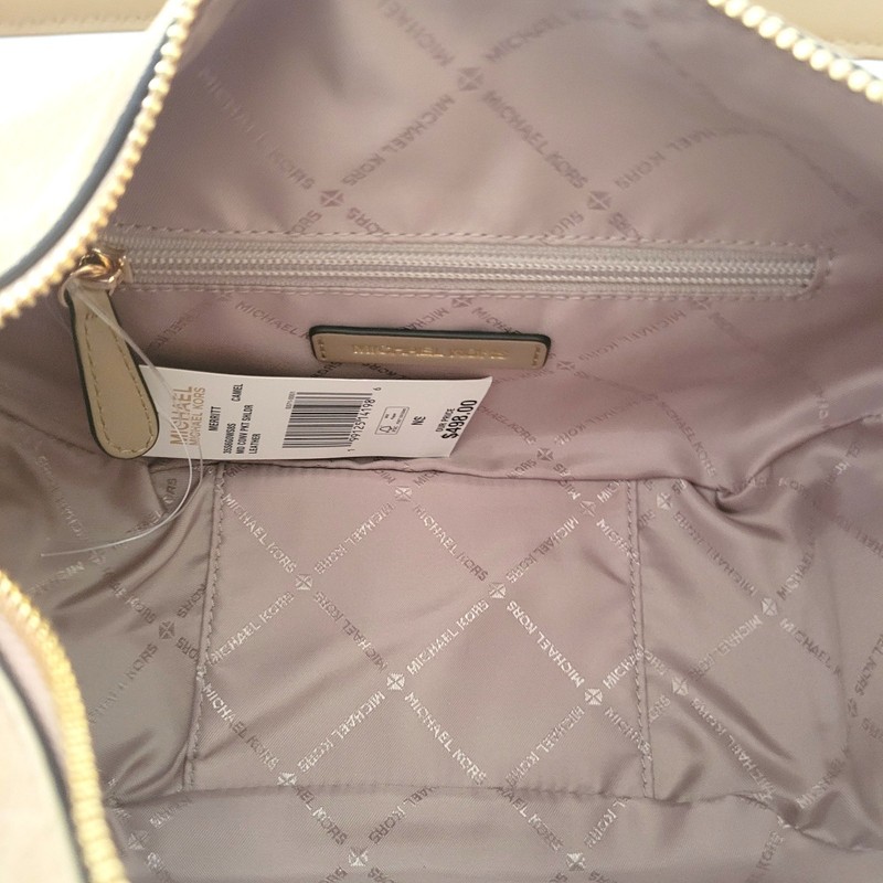 Michael Kors Merritt Medium Convertible Pocket Shoulder Bag Camel Suede gallery