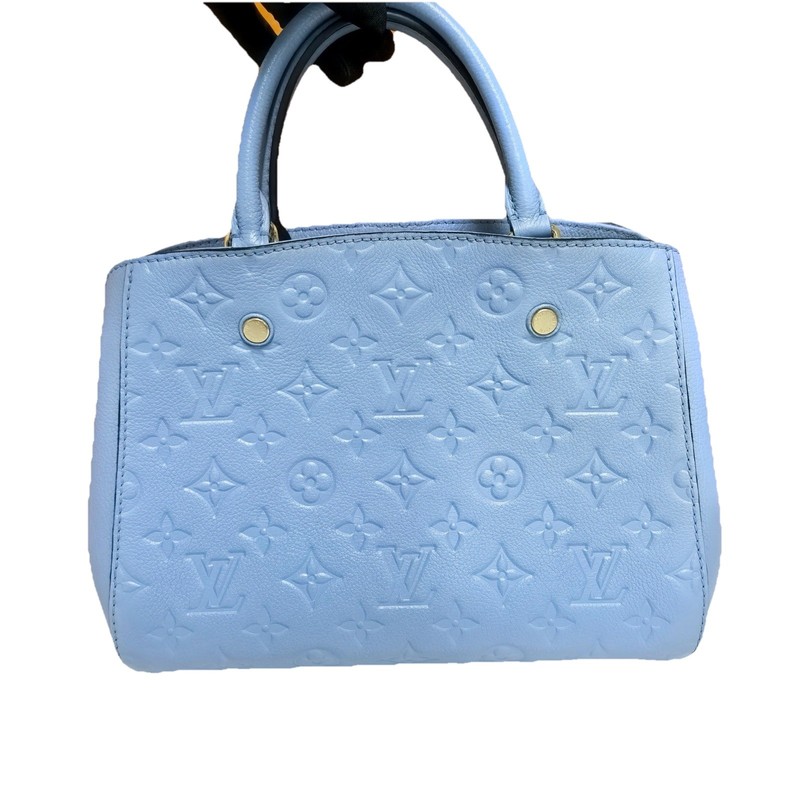 Louis Vuitton Montaigne BB Light Blue Monogram Empreinte Leather Top Handle