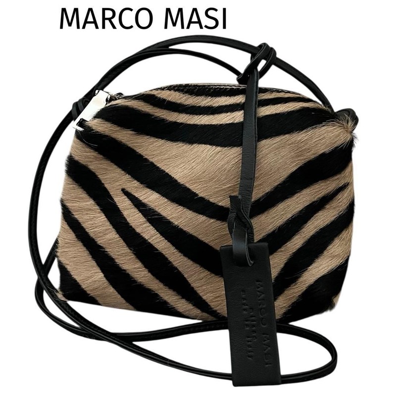 Marco Masi Zebra Shoulder Bag Purse Calf Hair Leather USED Good Condition