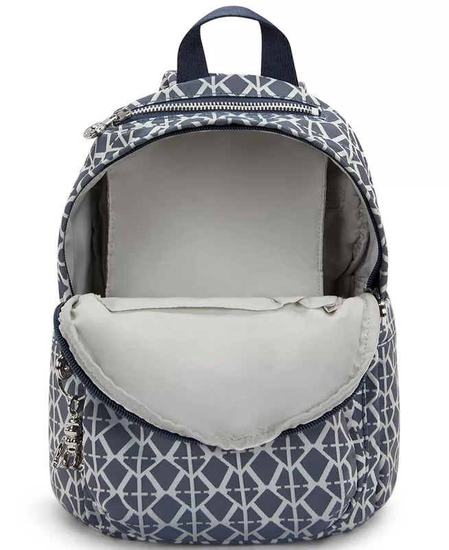 NWT $134 KIPLING Delia Mini Backpack Navy Blue Print NYLON 10" Tablet gallery