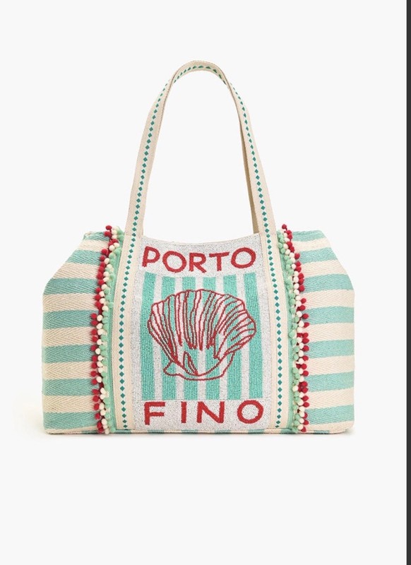 America & Beyond Tote Porto Fino Large Striped Tote Seashell NWTFREE SHP