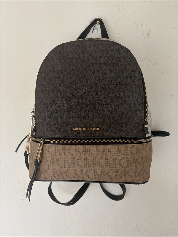Michael Kors Rhea Medium Color-Block Logo Backpack