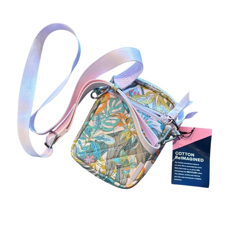 Vera Bradley Crossbody Bag Women Small Multicolor Floral Quilted Recycled Cotton