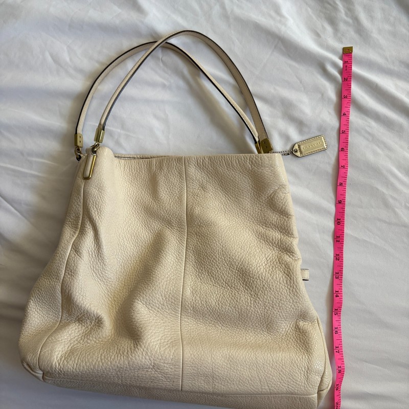 Coach Madison Phoebe Pebbled Leather Shoulder Bag Off-White Bone gallery