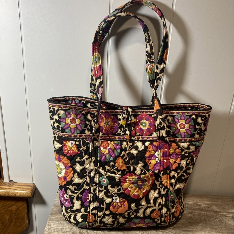 Vera Bradley Suzani Rare Print Large Tote Pockets Button Closure Travel Beach