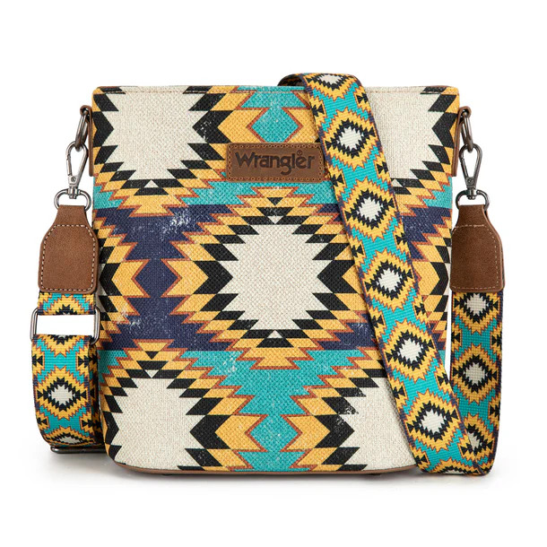Wrangler Aztec Pattern Shoulder Bag with Adjustable Strap