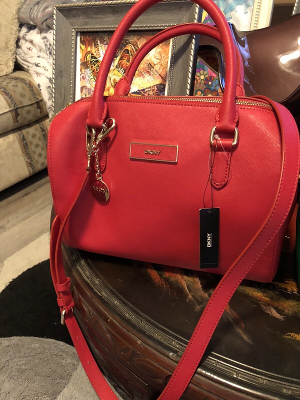 U PICK DKNY DOUBLE HANDLE SAFFIANO LEATHER SHOULDER BAG STYLE 741413112