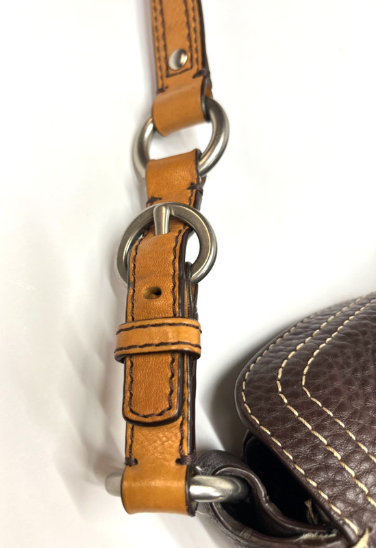 Coach Brown Pebble Leather Chelsea Shoulder Bag Purse F12338 Medium Turn Lock gallery