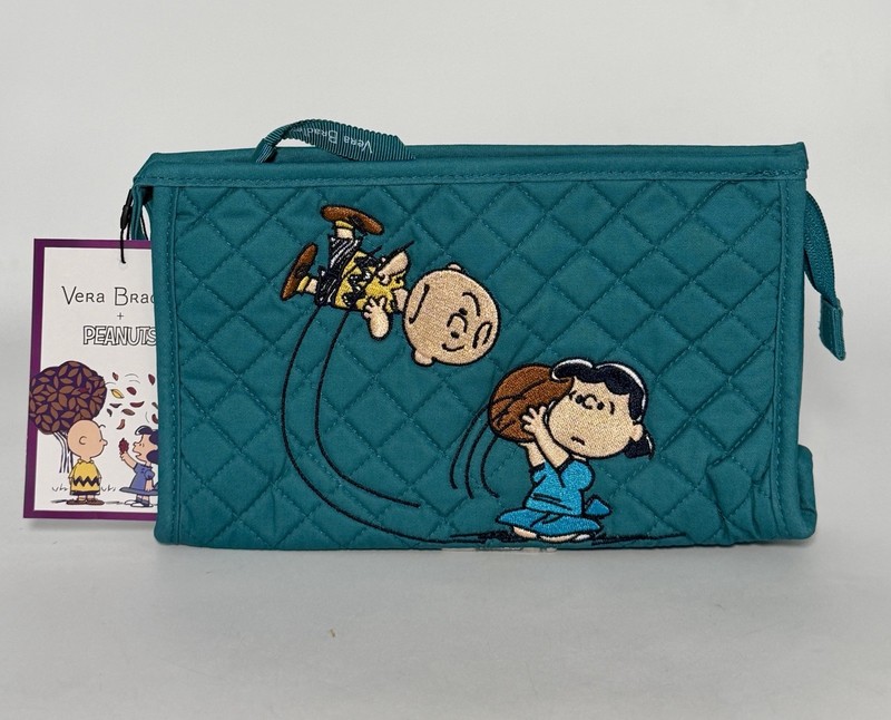 Vera Bradley x Peanuts Whimsy Trapeze Cosmetic Fall Meadow Lucy Charlie Brown