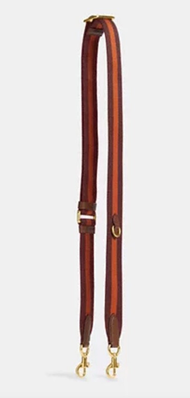 COACH Adjustable Webbing Strap GOLD / Wine Multi 53″ Long x 1.5″ CP892