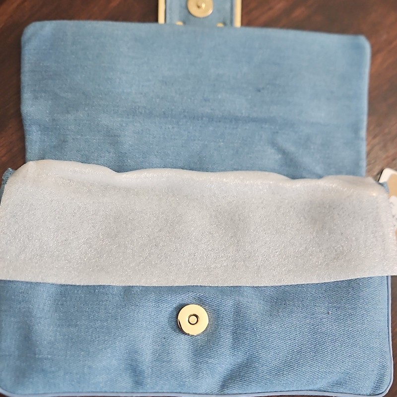 hello 3 aM Blue Small Crossbody Bag Magnetic Flap Zip Top Detachable Strap gallery