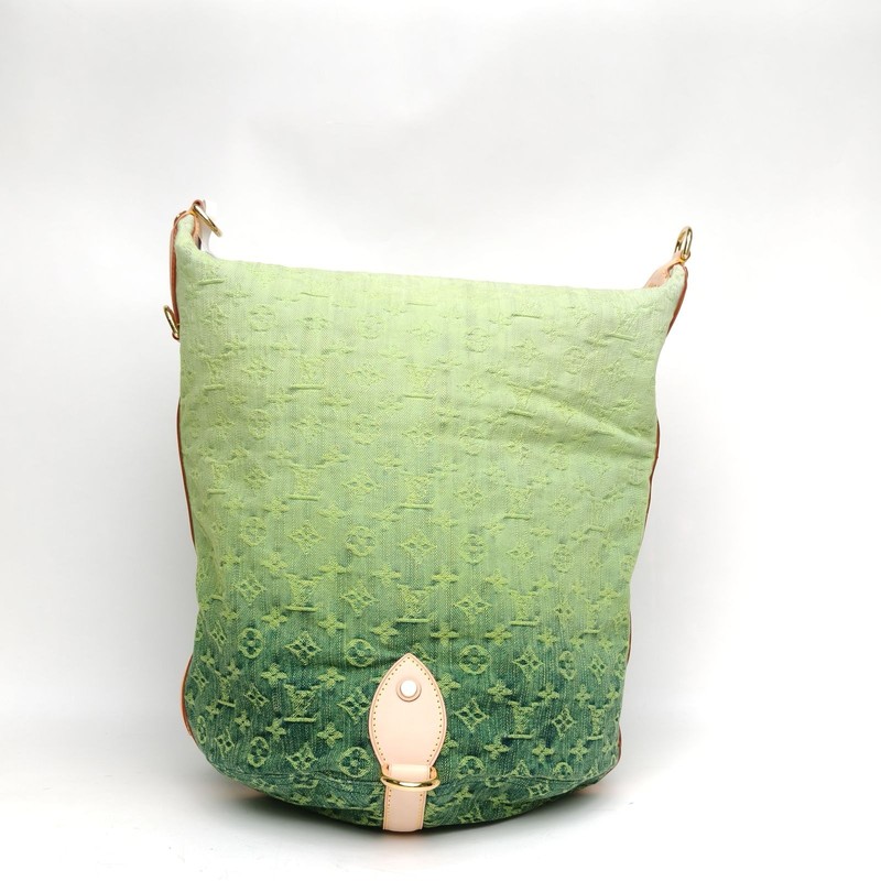 LOUIS VUITTON 2010 Gradient Messenger Bag Denim Green Canvas Crossbody Bag gallery