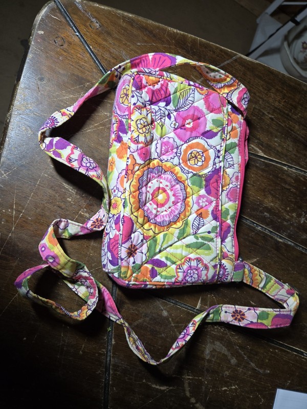 Vera Bradley Sun Valley All-In-One Crossbody Bag Quilted Floral Pink Orange