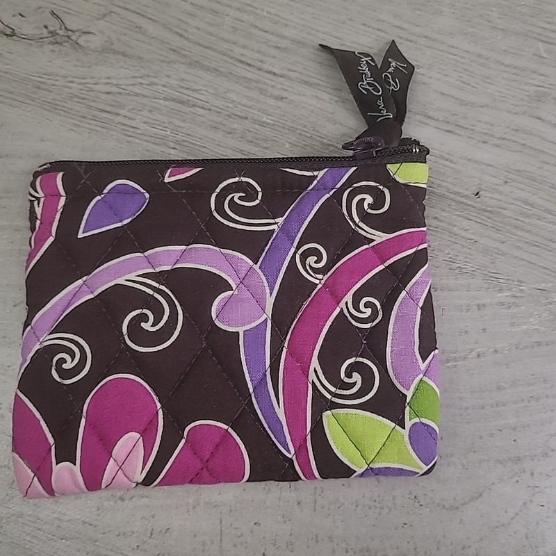 Vera Bradley Quilted Coin Purse Retired Purple Punch 5x4" EXCELLENT CLEAN gallery