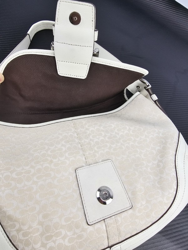 Coach Vintage Y2K Soho Signature Flap Shoulder Bag #J3J-6808 Ivory RARE gallery