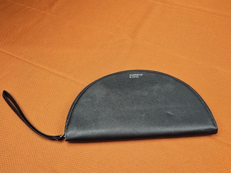 Summer & Rose Black Half Circle Clutch/Wristlet