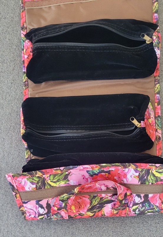 Women's JM New York Nylon Floral Travel Bag Hook/Loop Close, 4 Zippered Pouches gallery