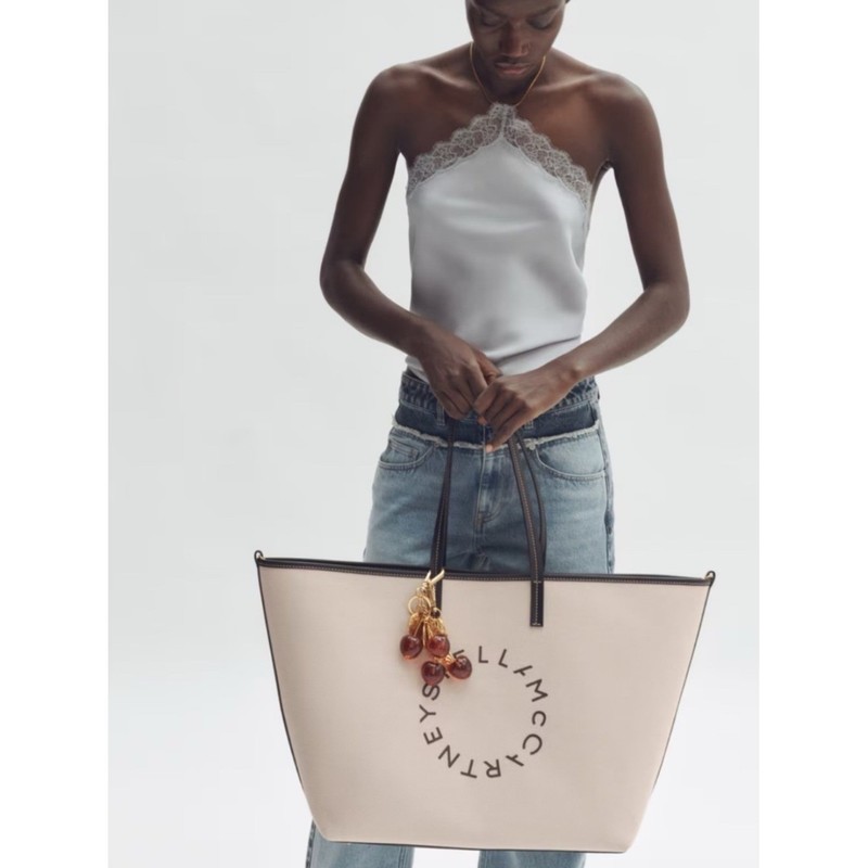 NEW Stella McCartney x H&M Large Canvas Tote Logo Shoulder Logo Bag