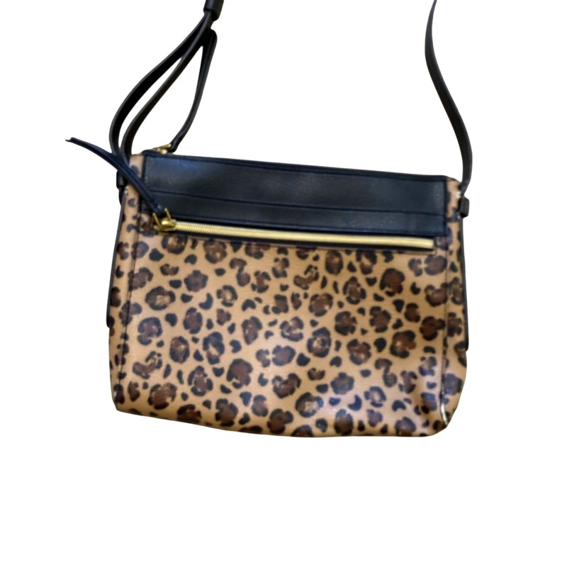 Fossil Women's Crossbody Bag Brown Leopard Print Faux Leather Modern Safari Boho gallery