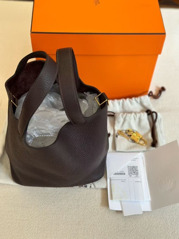 Hermes Picotin Lock 18 Rouge Sellier Clemence Leather Z Stamp Full Set