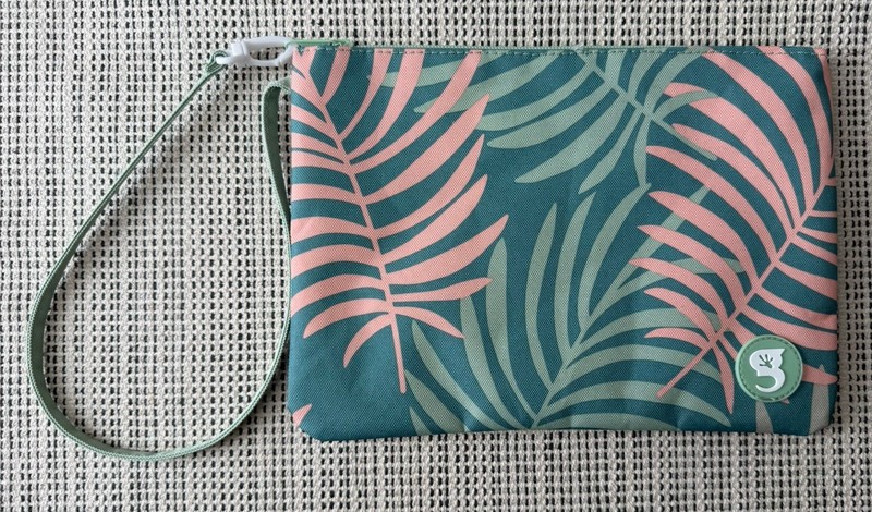 NWT Geckobrands 8.5" x 12" Palm Frond Pattern Swim Bag Zip Up Store Wet Swimsuit gallery
