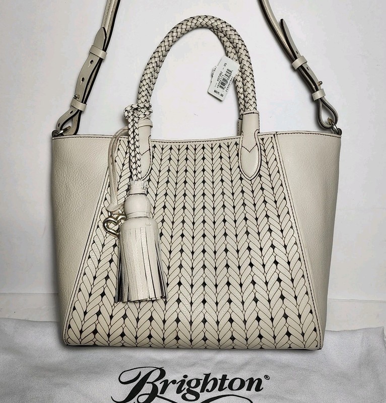 BRIGHTON FERRARA SANTORINI ANDRETTA MEDALLION TASSELED TOTE PURSE NWT $625