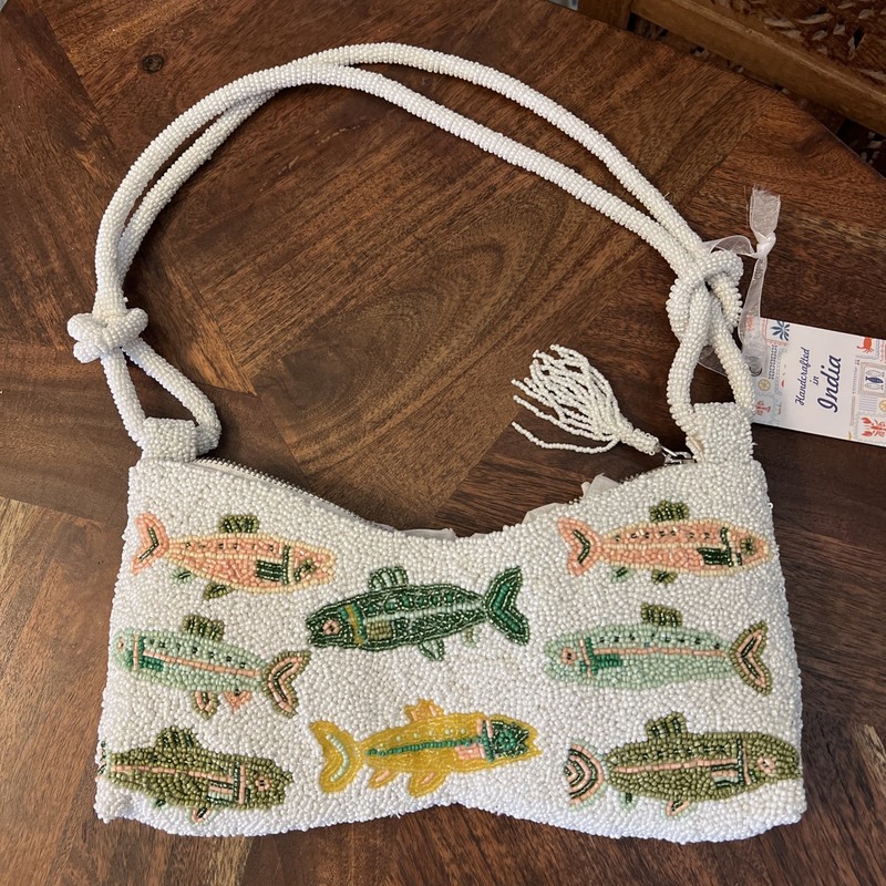 Beaded Bag Fish Purse New with Tags Handcrafted Viral Tik Tok Summer India Made