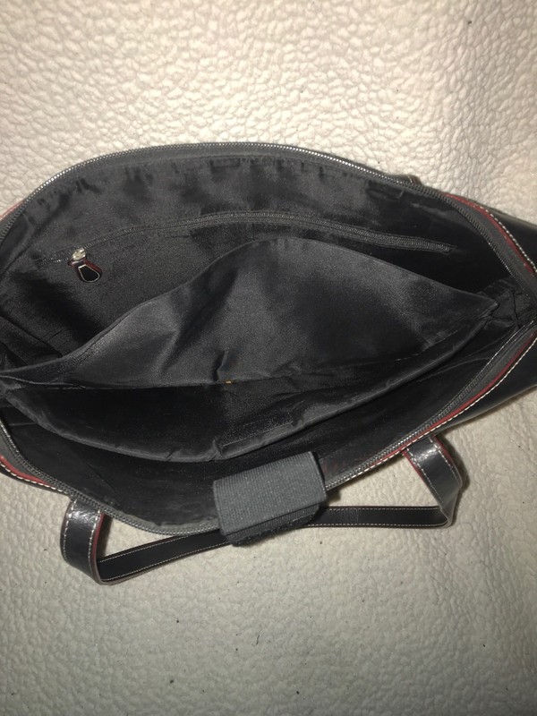 LODIS BLK LEATHER/RED TRIM LAPTOP BUSINESS BAG W/ORGANIZATIONAL POCKET 13HX14.5L gallery