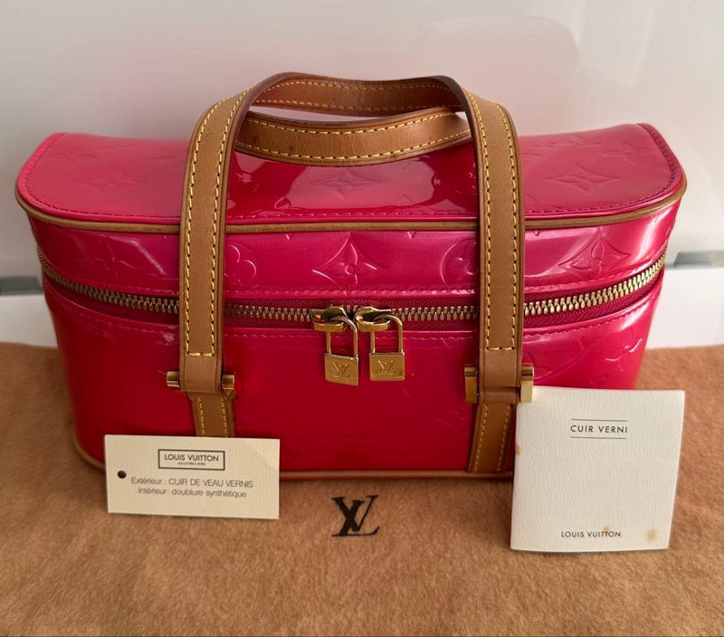 Louis Vuitton Vernis Sullivan Horizontal PM Handbag M91269 Fuchsia Pink From JPN