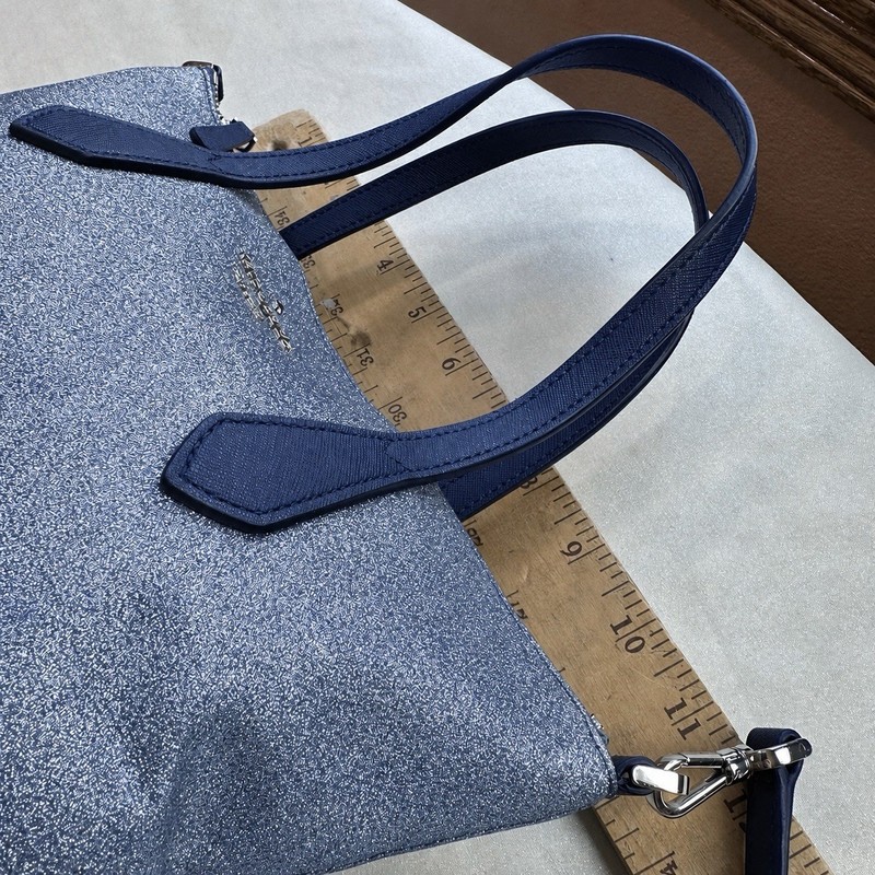 Kate Spade Joeley Glitter Small Satchel Crossbody Bag Blue Dusk Navy Sparkle gallery