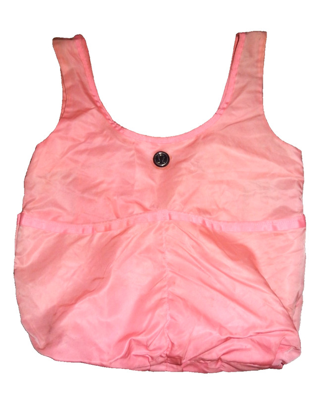 Lululemon Athletica Nylon Tote Bag Yoga Shopper Gym Workout Pockets Pink
