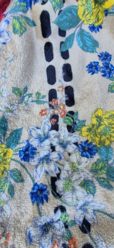 Johnny Was Velvet Velour Floral Sling Bag Womens Large Beige Floral Drawstring gallery