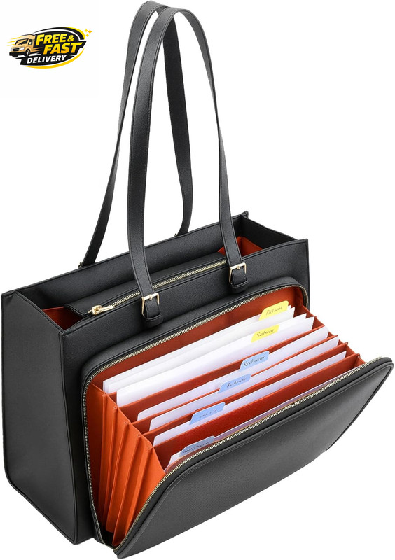 Teacher Tote Bag with Accordion File Pocket, Large Teacher Work Tote Bag for ,