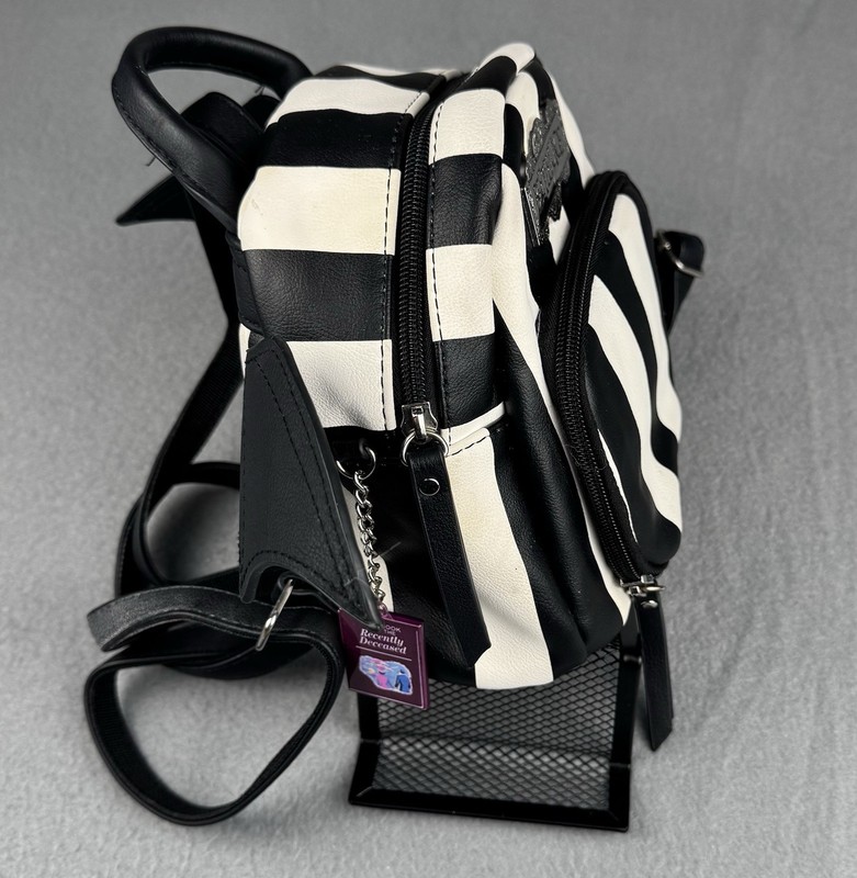 Hot Topic Mini Backpack~Beetlejuice~Handbook Charm~Pre-Owned Great Condition gallery