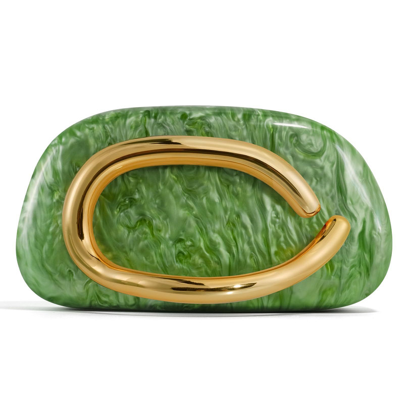 NEWROGENG Clutch Purses for Women Formal, 7.5 x 3 x 4.3 inches, Marble Green